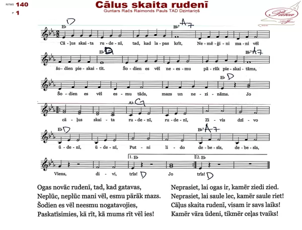 Cāļus skaita rudenī