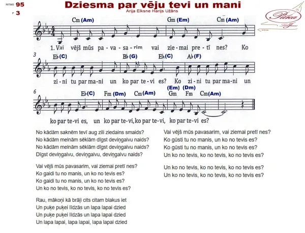 Dziesmiņa par vēju tevi un mani