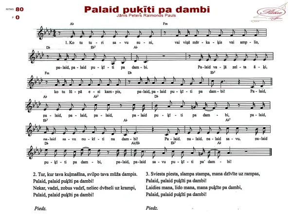 Palaid puķīti pa dambi